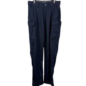 5.11 Tactical Series Navy Cargo Mens Pants Work Side Pockets Stretch Waist 34x35